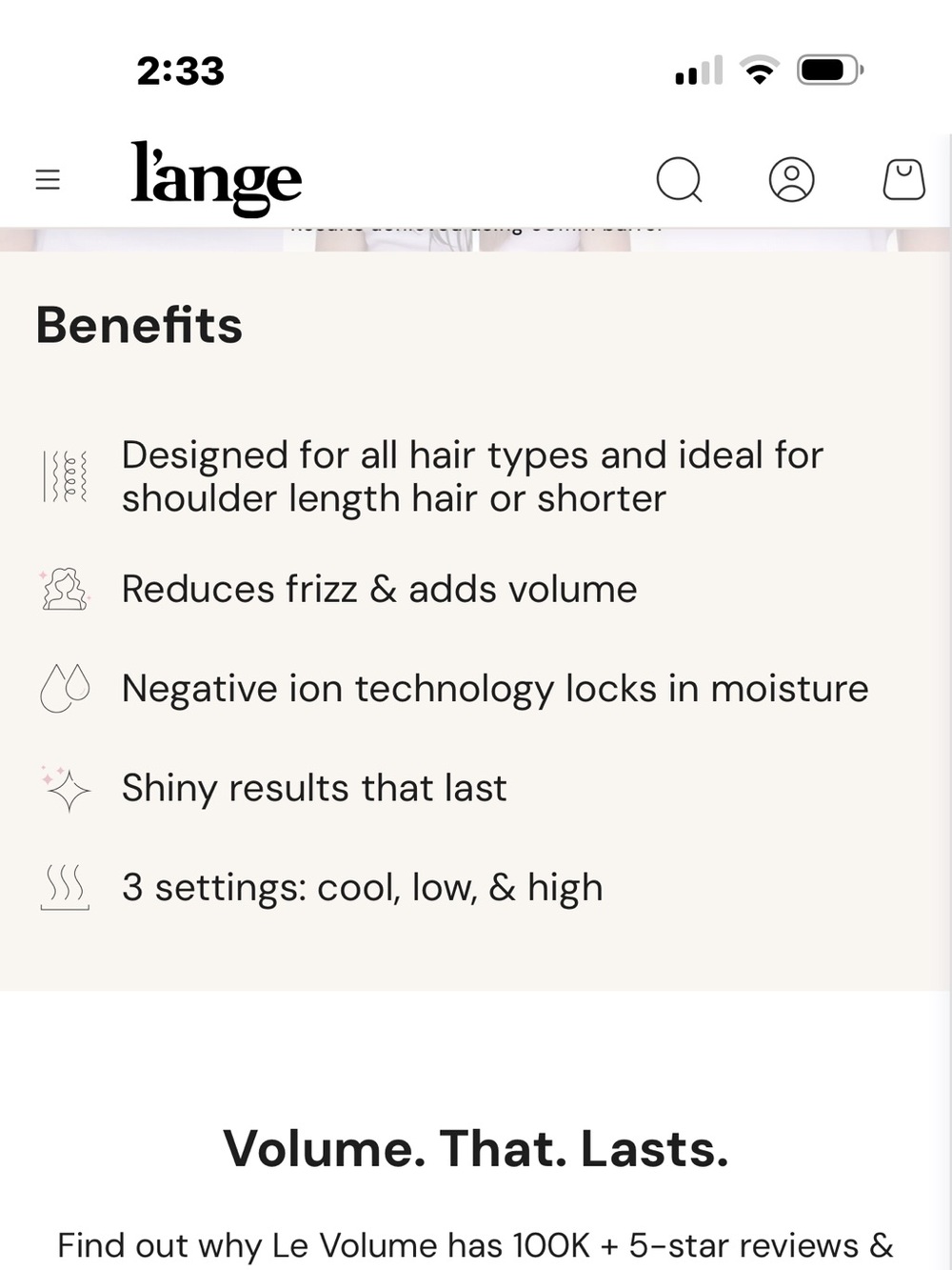 Brand new, in box L'ange 2-in-1 Titanium Brush Dryer in Black and Rose Gold 60mm - Picture 5 of 6